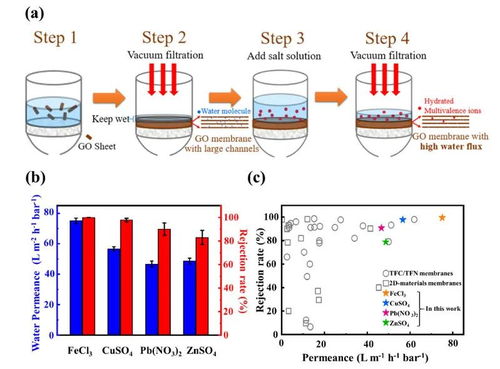 華東理工大學(xué)在氧化石墨烯膜實現(xiàn)高價態(tài)離子高效截留取得新進展